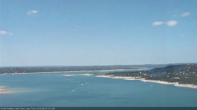 Lake Travis webcam, August 25, 2018 12:15 PM CT