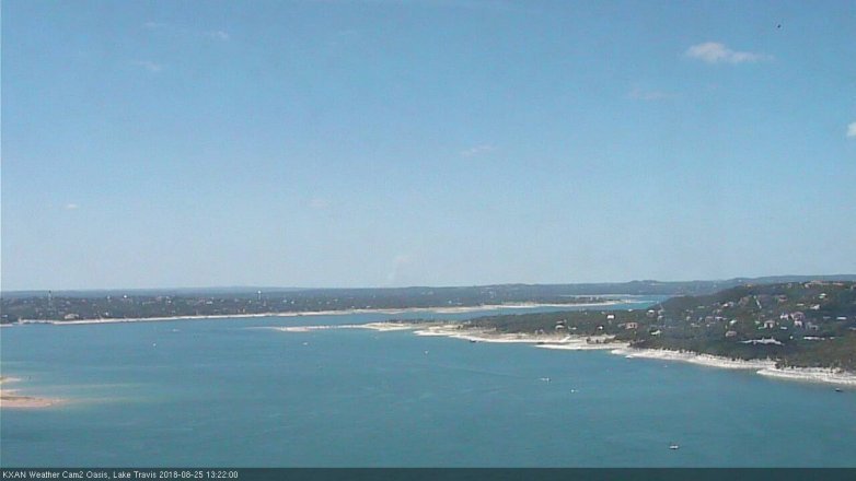 Lake Travis webcam, August 25, 2018 12:25 PM CT