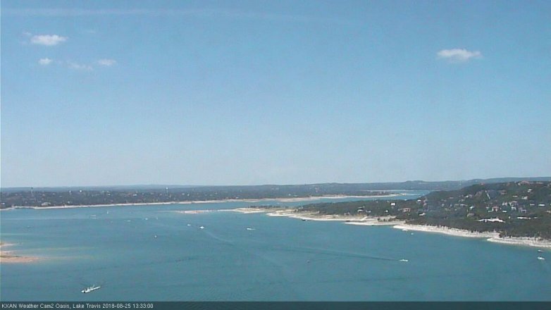 Lake Travis webcam, August 25, 2018 12:35 PM CT
