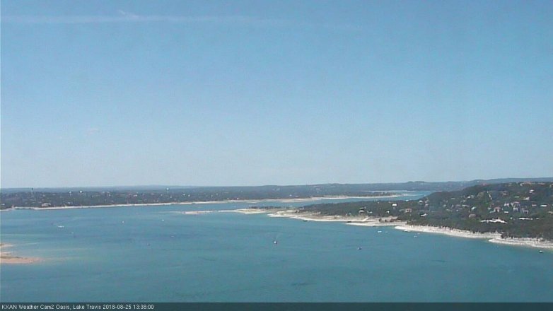Lake Travis webcam, August 25, 2018 12:40 PM CT