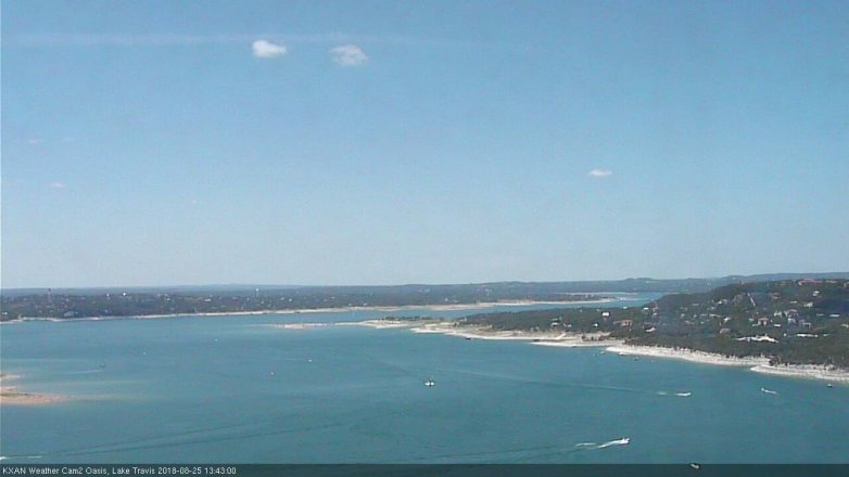 Lake Travis webcam, August 25, 2018 12:45 PM CT