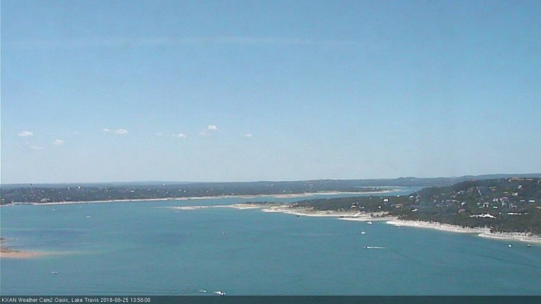 Lake Travis webcam, August 25, 2018 1:00 PM CT
