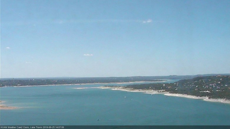 Lake Travis webcam, August 25, 2018 1:10 PM CT