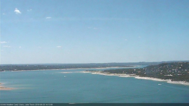 Lake Travis webcam, August 25, 2018 1:15 PM CT