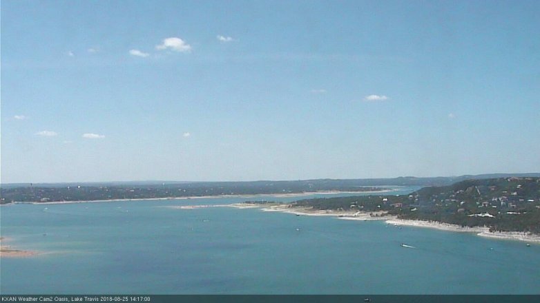 Lake Travis webcam, August 25, 2018 1:20 PM CT