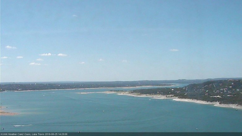 Lake Travis webcam, August 25, 2018 1:30 PM CT