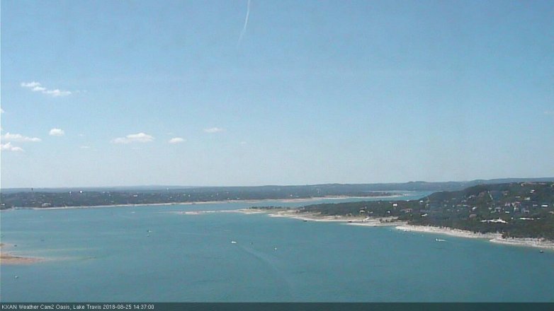 Lake Travis webcam, August 25, 2018 1:40 PM CT