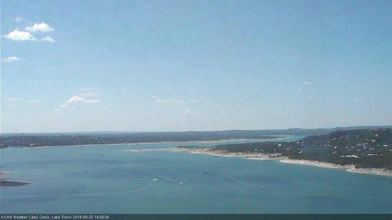 Lake Travis webcam, August 25, 2018 2:00 PM CT
