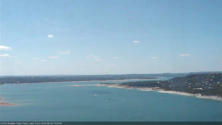 Lake Travis webcam, August 25, 2018 2:05 PM CT