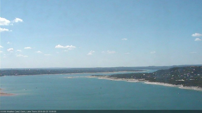 Lake Travis webcam, August 25, 2018 2:10 PM CT