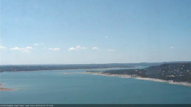 Lake Travis webcam, August 25, 2018 2:20 PM CT