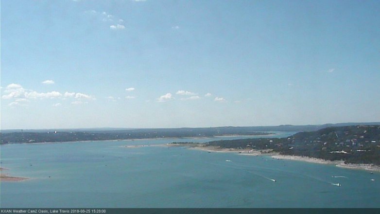 Lake Travis webcam, August 25, 2018 2:30 PM CT