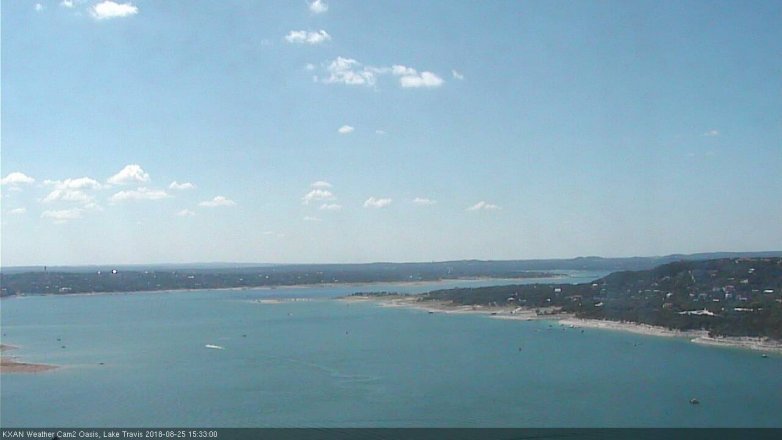 Lake Travis webcam, August 25, 2018 2:35 PM CT