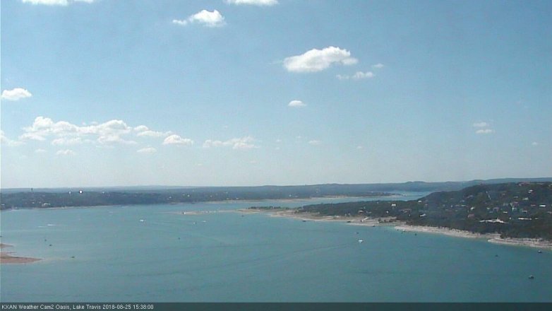 Lake Travis webcam, August 25, 2018 2:40 PM CT