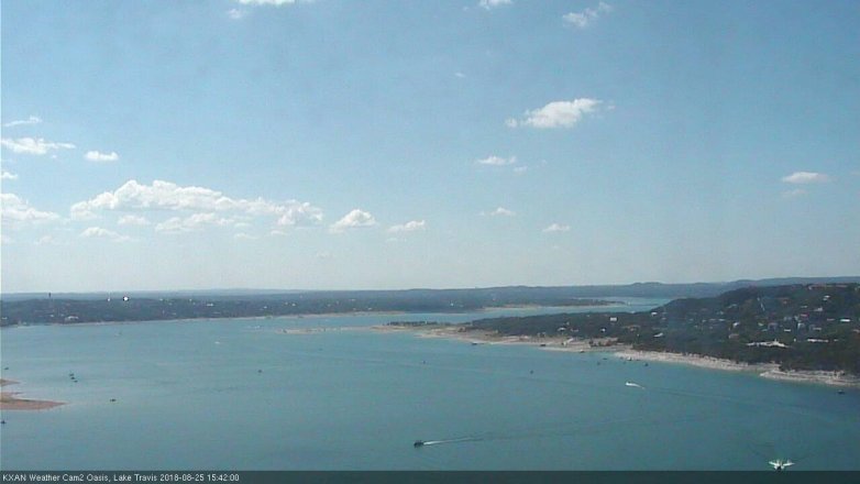 Lake Travis webcam, August 25, 2018 2:45 PM CT