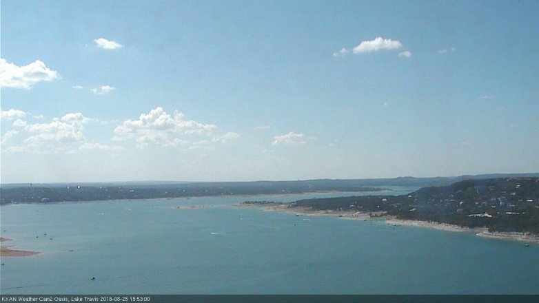 Lake Travis webcam, August 25, 2018 2:55 PM CT