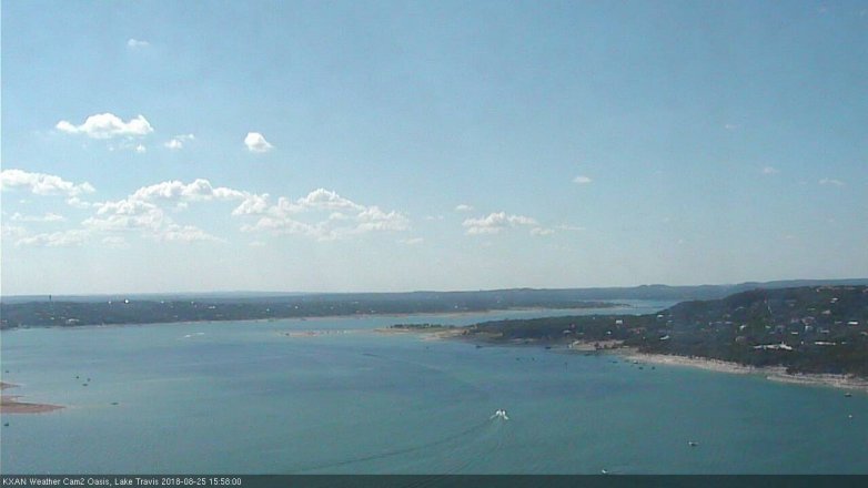Lake Travis webcam, August 25, 2018 3:00 PM CT