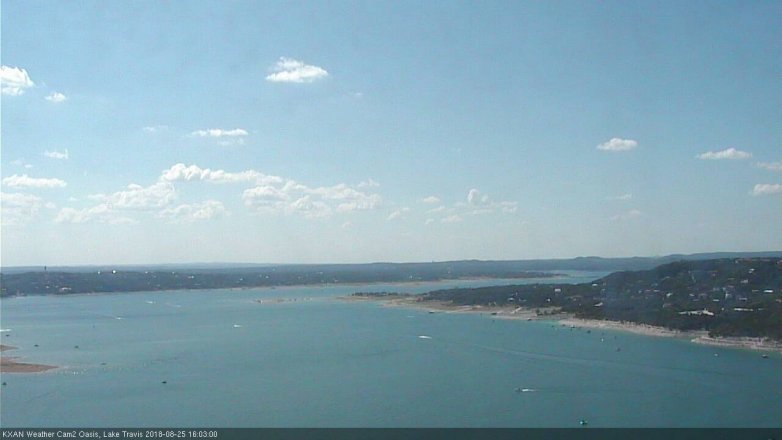Lake Travis webcam, August 25, 2018 3:05 PM CT