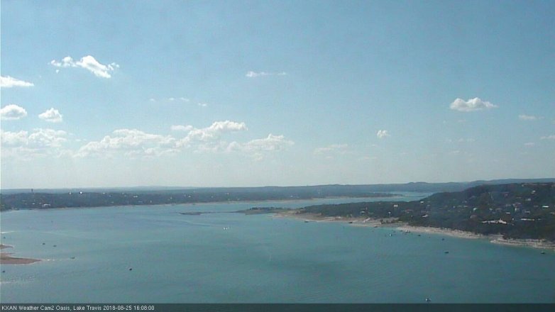 Lake Travis webcam, August 25, 2018 3:10 PM CT
