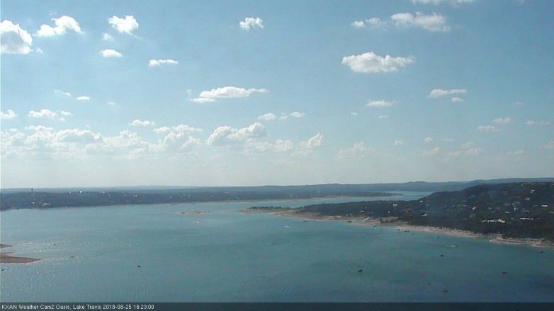 Lake Travis webcam, August 25, 2018 3:25 PM CT