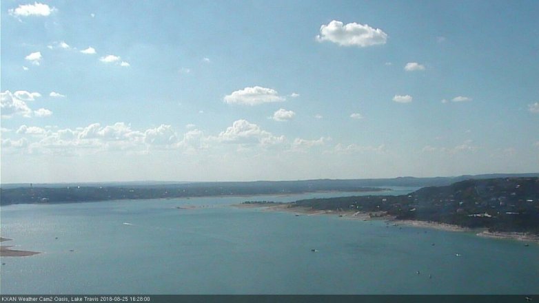 Lake Travis webcam, August 25, 2018 3:30 PM CT