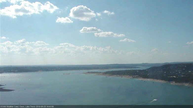 Lake Travis webcam, August 25, 2018 3:45 PM CT
