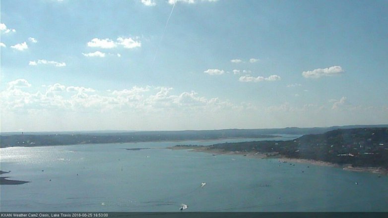 Lake Travis webcam, August 25, 2018 3:55 PM CT