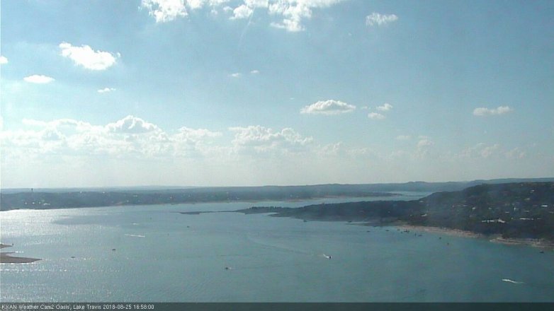 Lake Travis webcam, August 25, 2018 4:00 PM CT