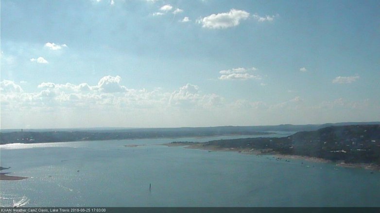 Lake Travis webcam, August 25, 2018 4:05 PM CT