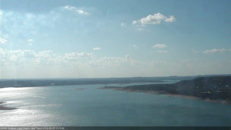 Lake Travis webcam, August 25, 2018 4:15 PM CT