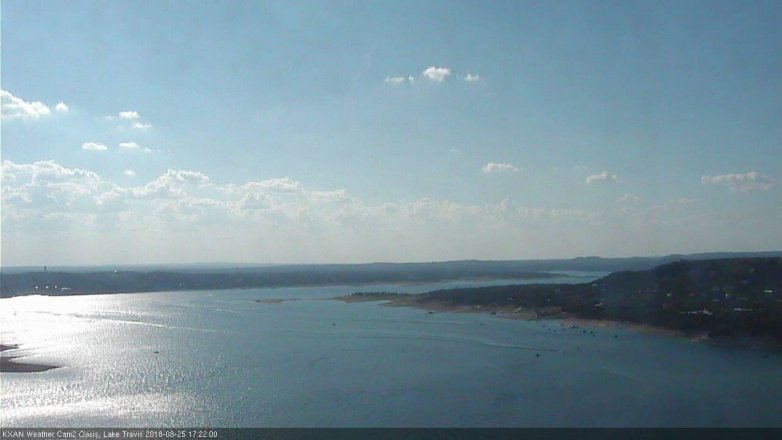 Lake Travis webcam, August 25, 2018 4:25 PM CT