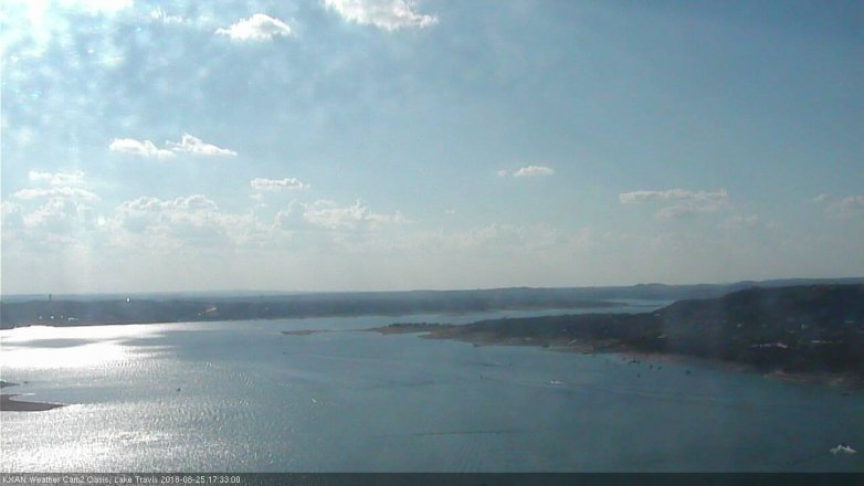 Lake Travis webcam, August 25, 2018 4:35 PM CT