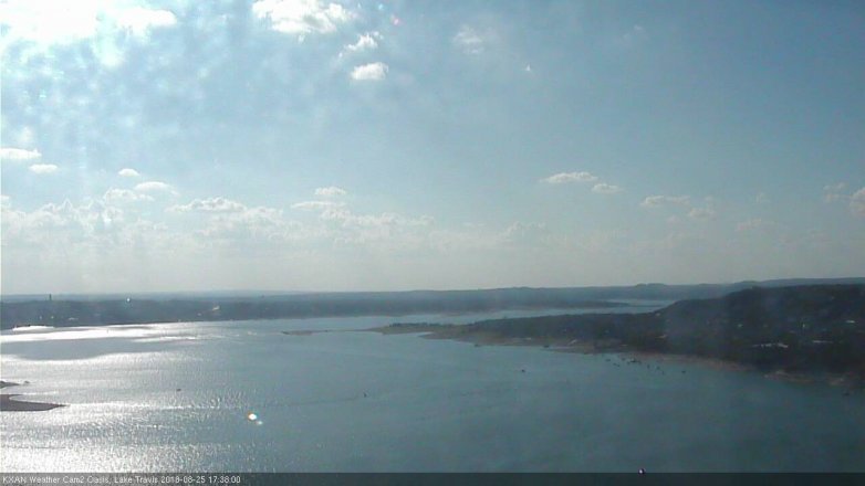 Lake Travis webcam, August 25, 2018 4:40 PM CT