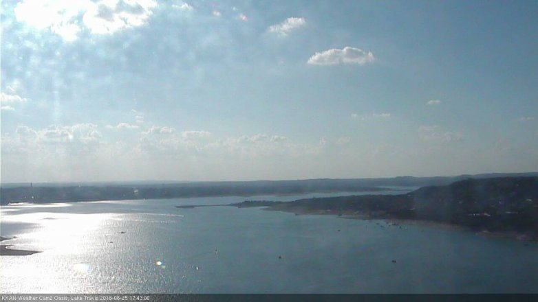 Lake Travis webcam, August 25, 2018 4:45 PM CT