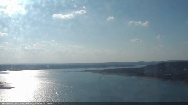 Lake Travis webcam, August 25, 2018 4:50 PM CT