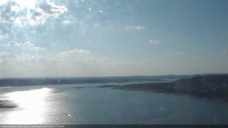 Lake Travis webcam, August 25, 2018 4:55 PM CT