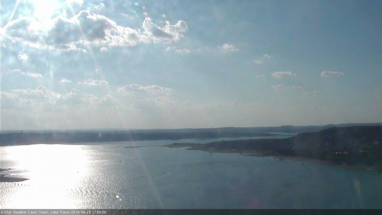 Lake Travis webcam, August 25, 2018 5:00 PM CT