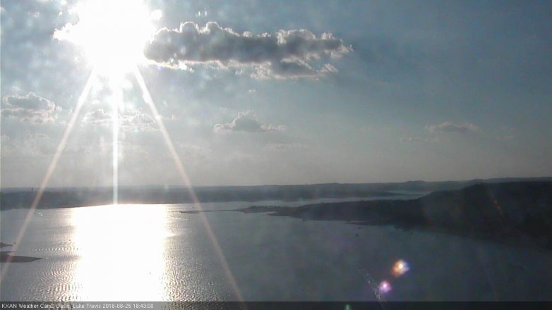 Lake Travis webcam, August 25, 2018 5:45 PM CT