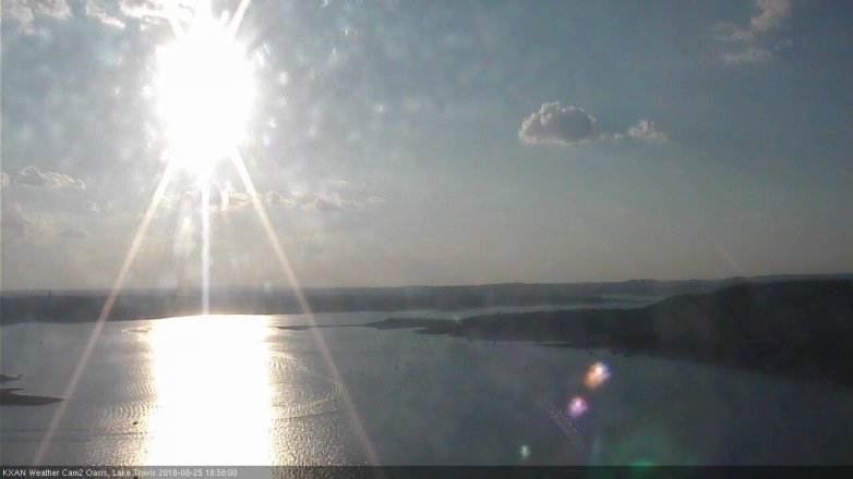 Lake Travis webcam, August 25, 2018 6:00 PM CT