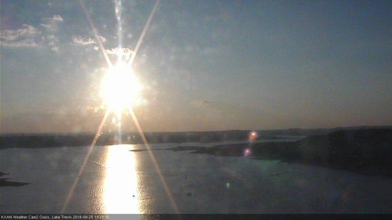 Lake Travis webcam, August 25, 2018 6:30 PM CT