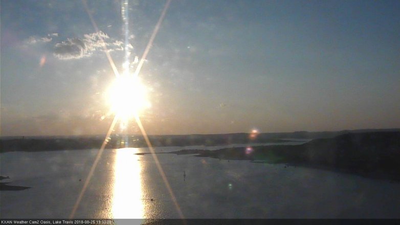 Lake Travis webcam, August 25, 2018 6:35 PM CT