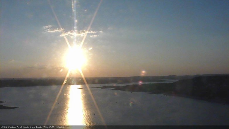 Lake Travis webcam, August 25, 2018 6:40 PM CT
