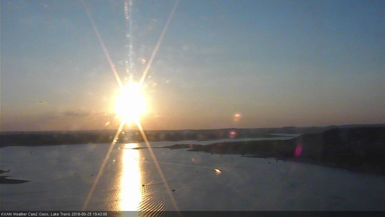 Lake Travis webcam, August 25, 2018 6:45 PM CT