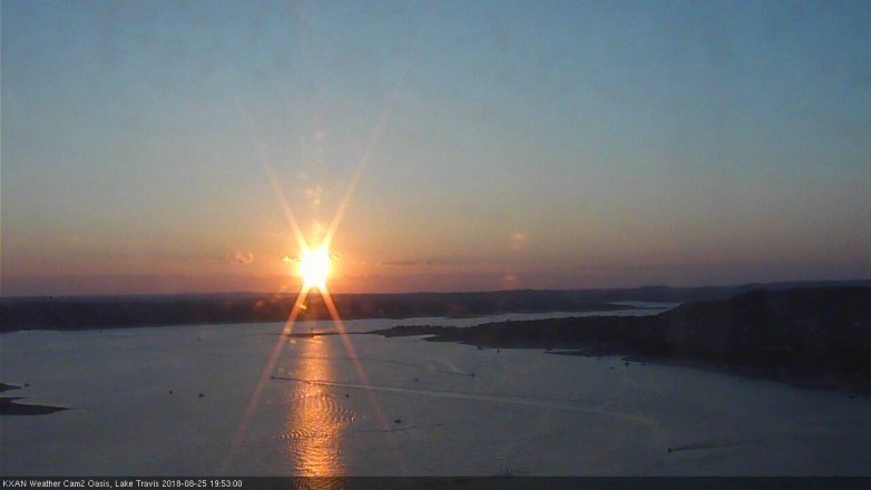 Lake Travis webcam, August 25, 2018 6:55 PM CT