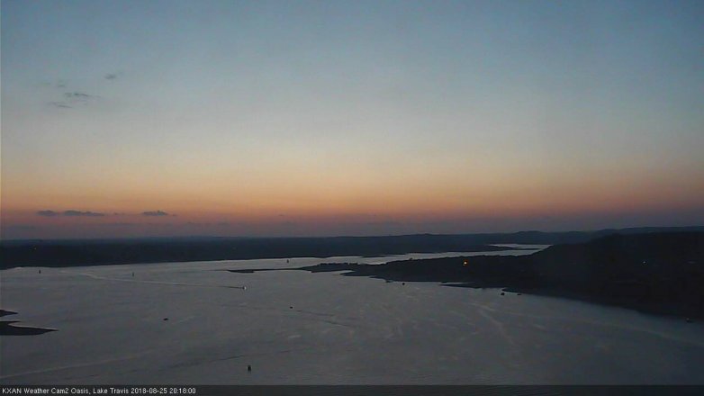 Lake Travis webcam, August 25, 2018 7:20 PM CT