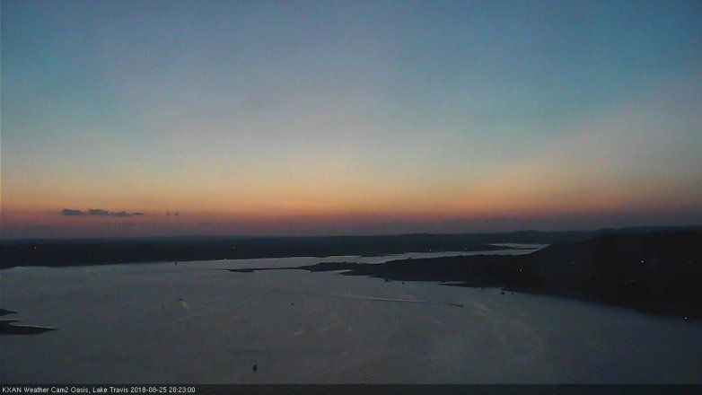 Lake Travis webcam, August 25, 2018 7:25 PM CT