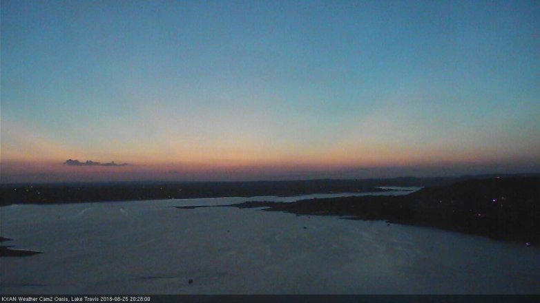 Lake Travis webcam, August 25, 2018 7:30 PM CT