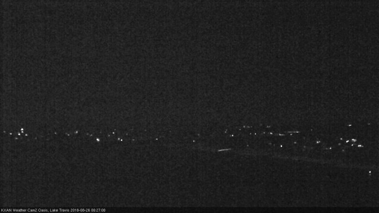 Lake Travis webcam, August 25, 2018 11:30 PM CT