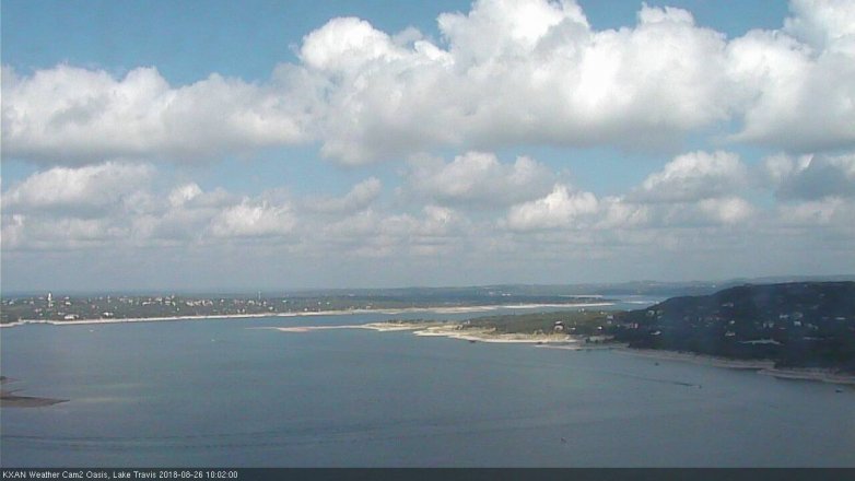 Lake Travis webcam, August 26, 2018 9:05 AM CT