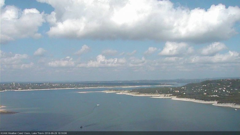 Lake Travis webcam, August 26, 2018 9:20 AM CT